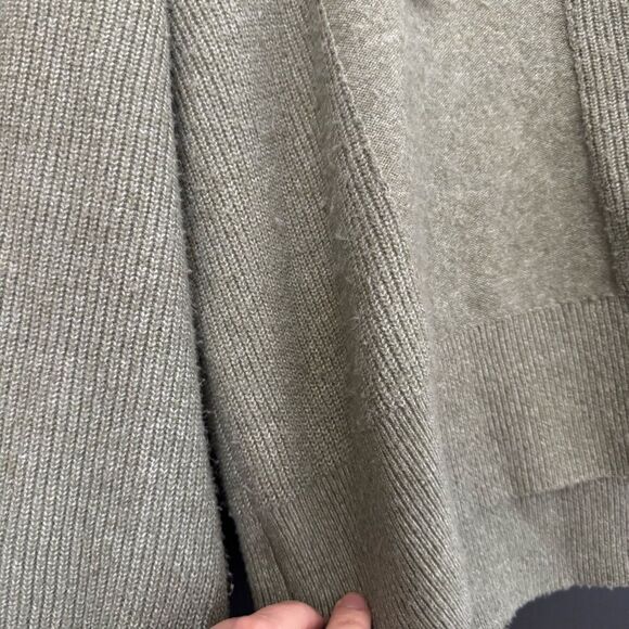 Anthropologie Daily Practice Hooded Sage Green V Neck Sweater sz M - Picture 3 of 5